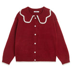 Embroidery Loose Drop-Shoulder cardigan with Collar for Women Image