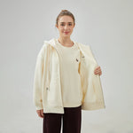 Embroidery Loose Drop-Shoulder Hoodie for Women Image