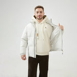 Printed Loose Sleeve Jacket with Stand Collar for Men Image