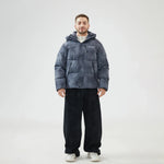 Tie-Dye Loose Sleeve Jacket with With Hood for Men Image