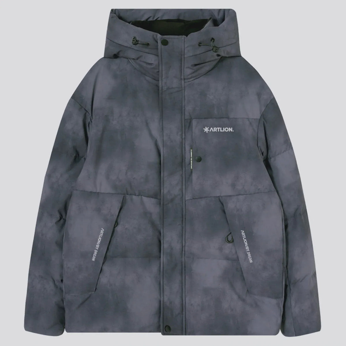 Tie-Dye Loose Sleeve Jacket with With Hood for Men Image