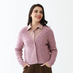 Rose Pink Elegant Solid Jacket for Women Image