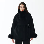 Black Elegant Solid Jacket for Women Image