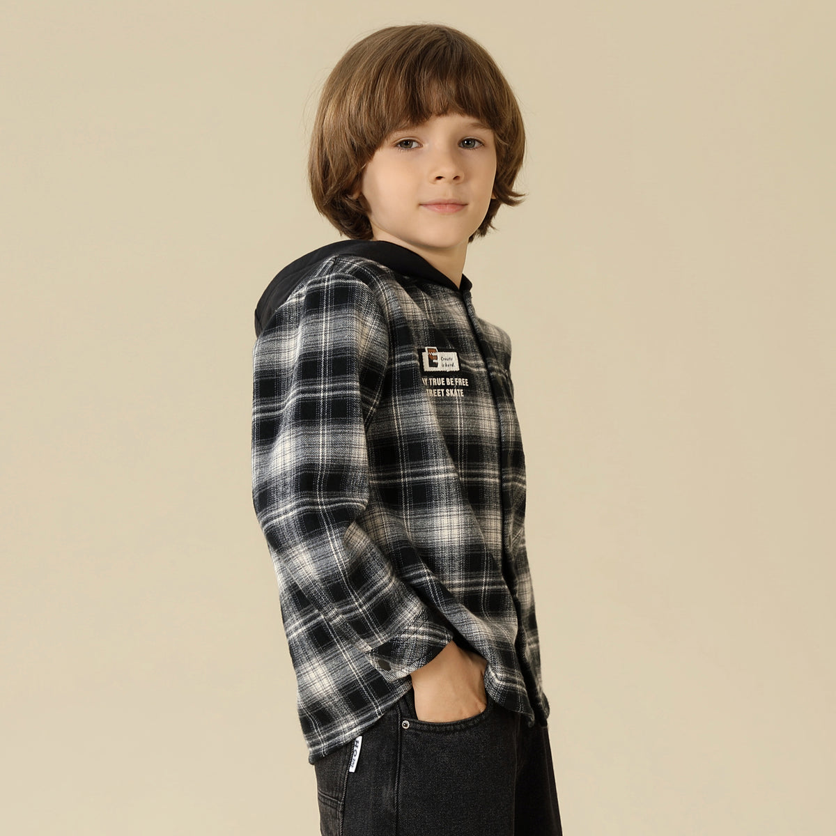 Checked Jacket For Boys