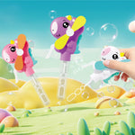 Large Unicorn Bubble Hand Pressure Fan Image