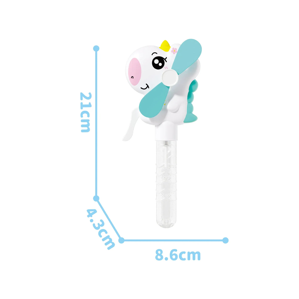 3Y Multicolor Large Unicorn Bubble Hand Pressure Fan Image