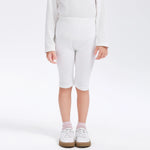 White Plain Uniform Leggings for Girls Image