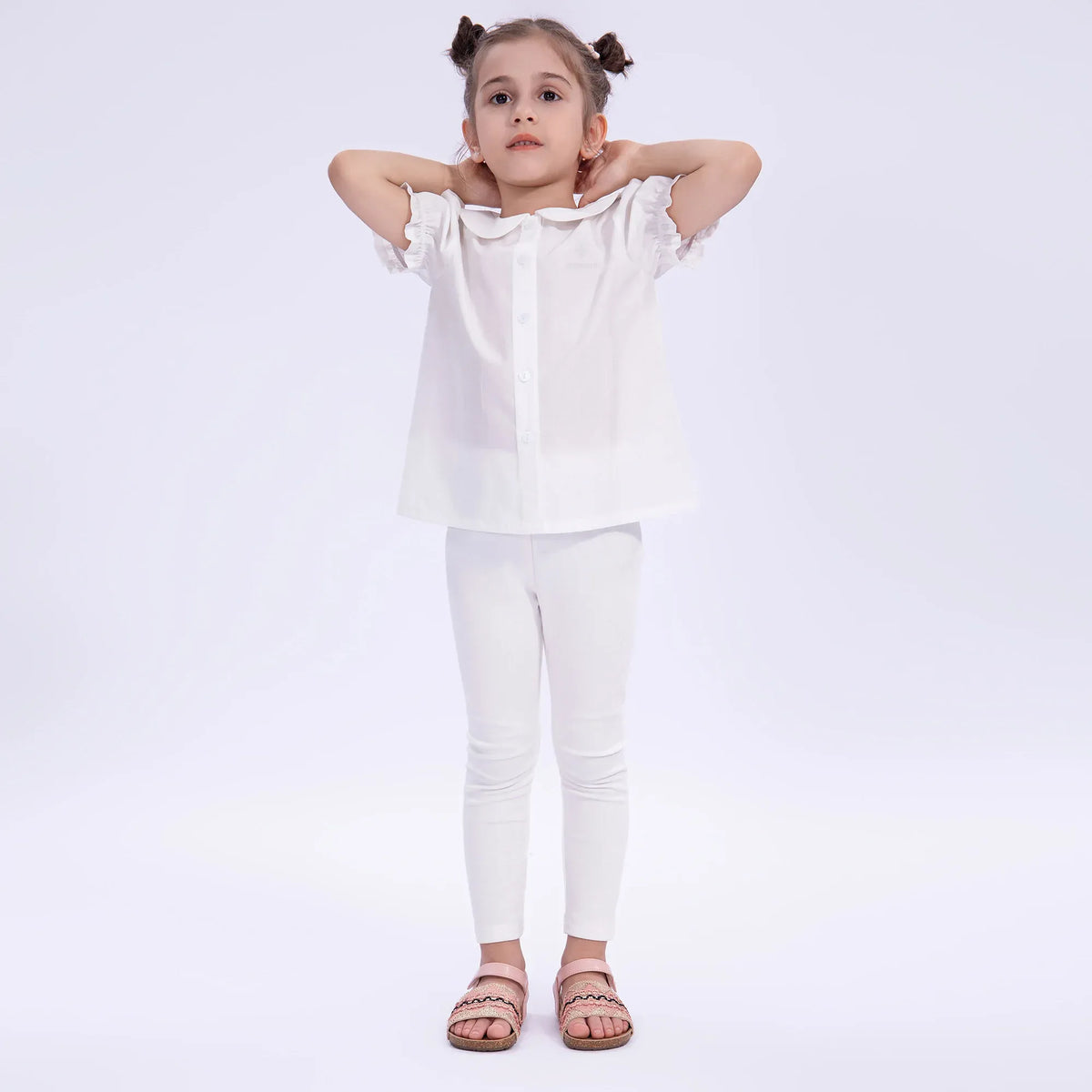 Embroidery Basic Leggings for Girls Image