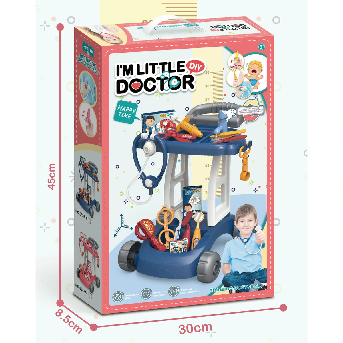 3Y Blue Medical Tool Cart for Boys Image