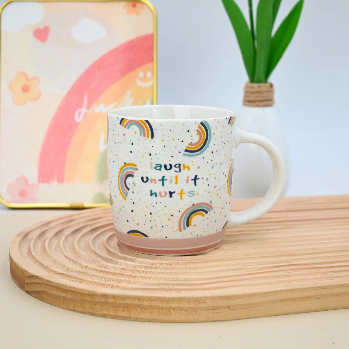330Ml White 2 Mug With Colorful Design Image