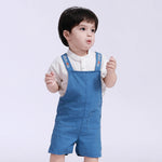 Blue Printed Overalls for Baby Boy Image