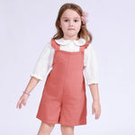 Dark Orange Plain Overalls for Girls Image