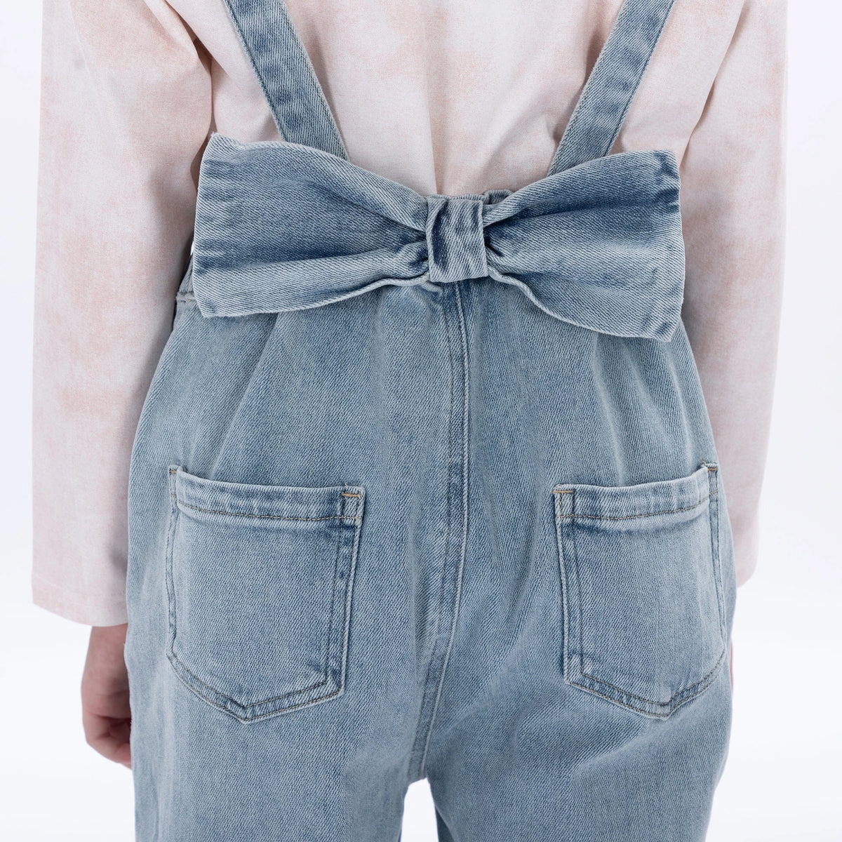 Casual Washed Jeans Overalls for Girls Image