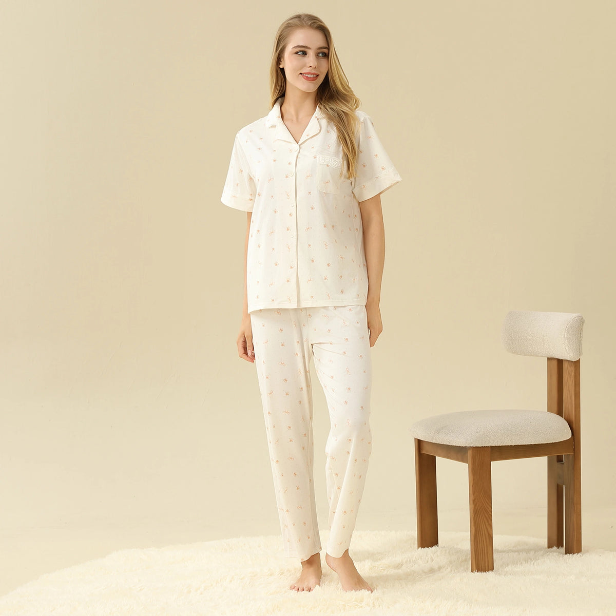 Floral Pajama Set 2Pc For Women