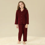 Shirt:Plain,Pants:Plain Pajama Set-2Pc For Girls