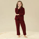 Shirt:Plain,Pants:Plain Pajama Set-2Pc For Girls
