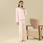 Jacket:Laced,Pants:Printed Pajama Set-2Pc For Women