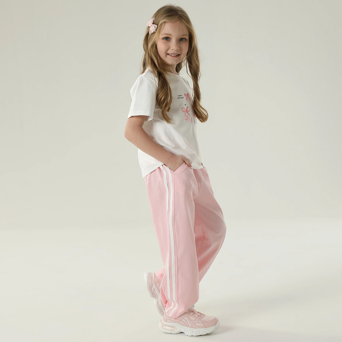 طقم بيجاما مطرز - قطعتان للبنات