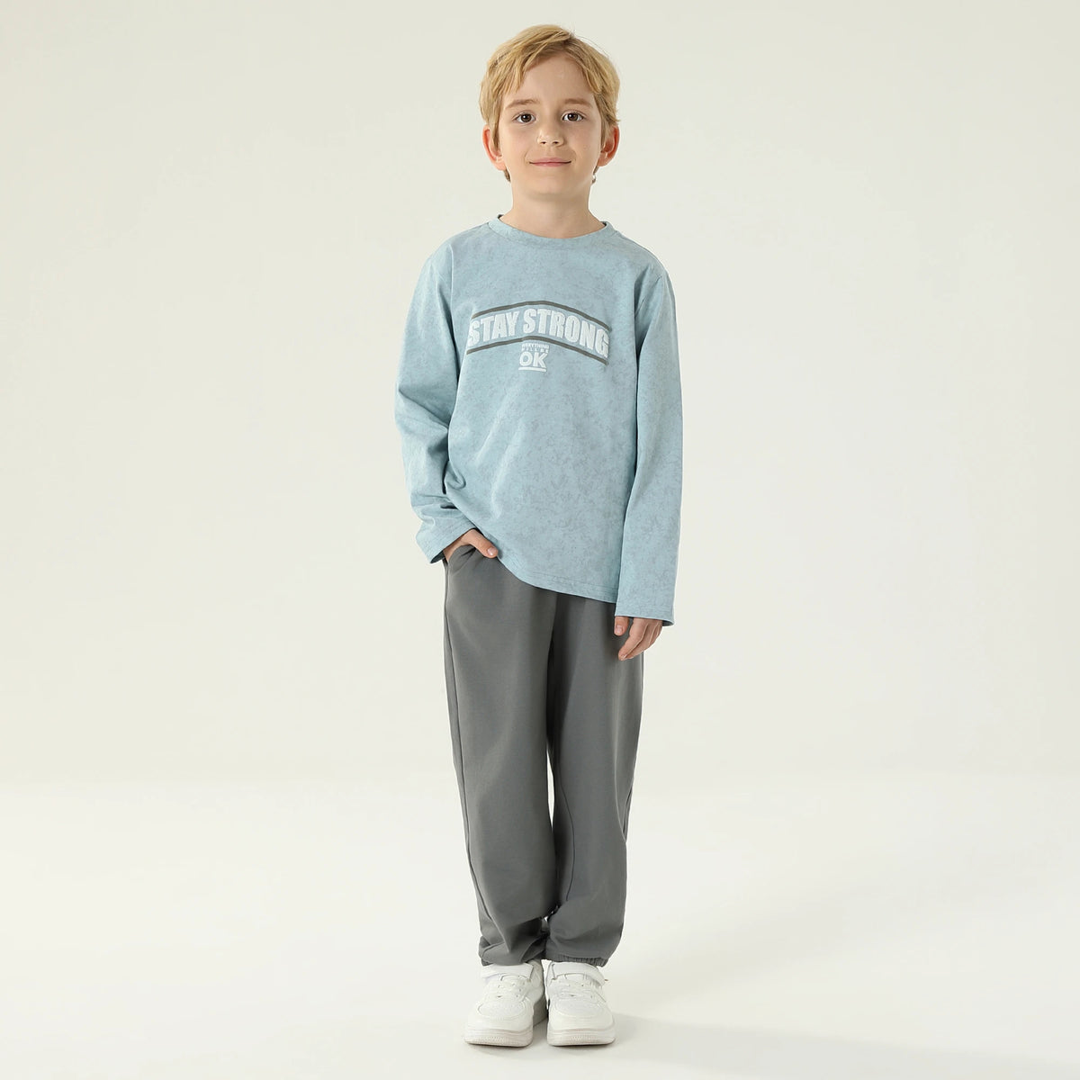 طقم بيجاما ساده 2 قطعة للأولاد