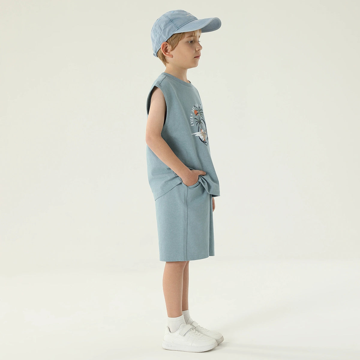 طقم بيجاما مزين بطباعة 2 قطعة للأولاد