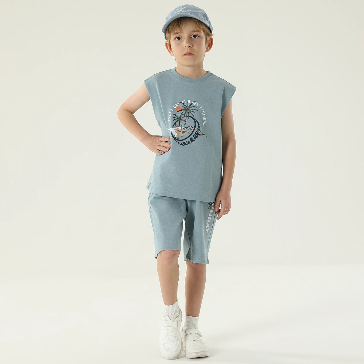 طقم بيجاما مزين بطباعة 2 قطعة للأولاد