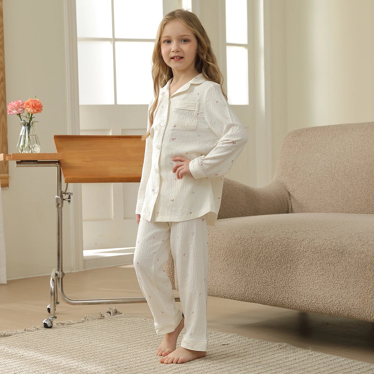 بيجاما مزينة بطباعة للبنات