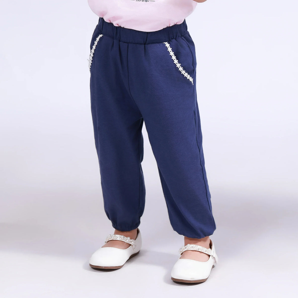 Navy Embroidery Pants for Baby Girl Image