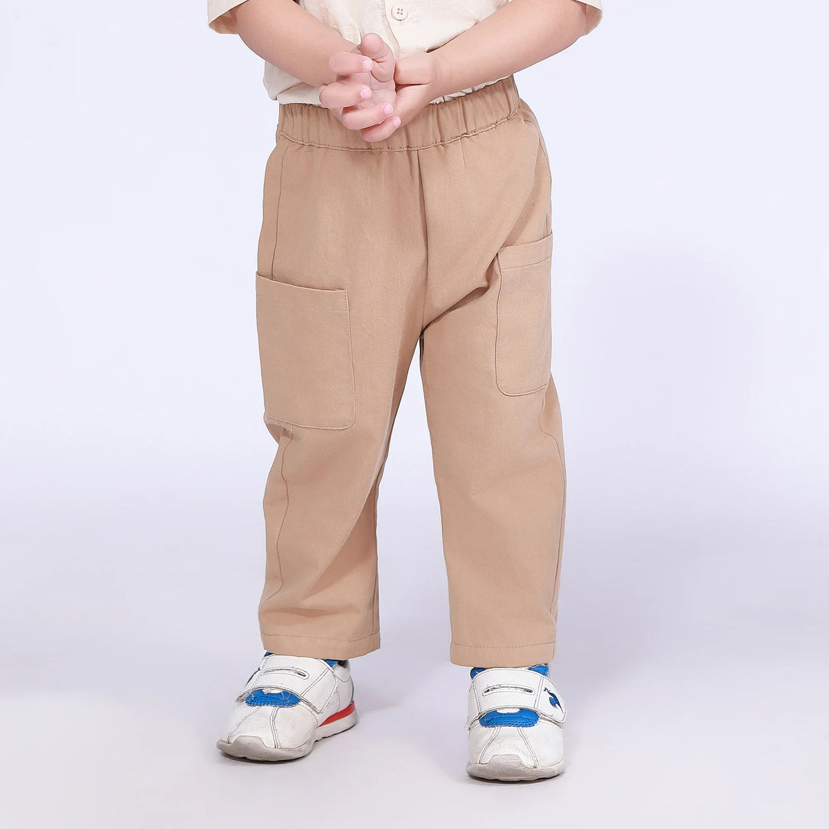 Beige Plain Pants for Baby Boy Image