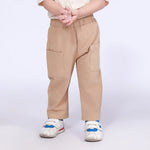 Beige Plain Pants for Baby Boy Image