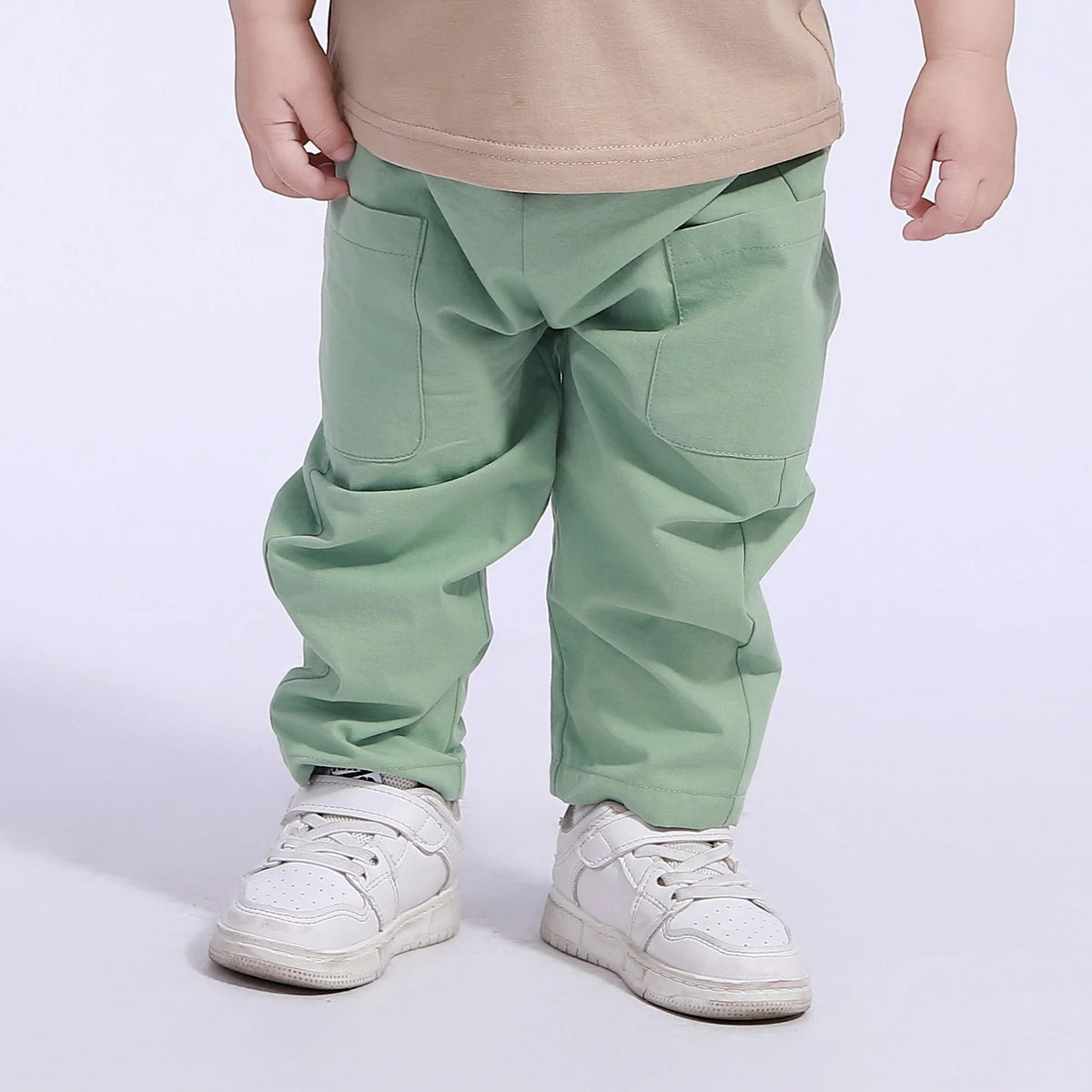 Grass Green Plain Pants for Baby Boy Image