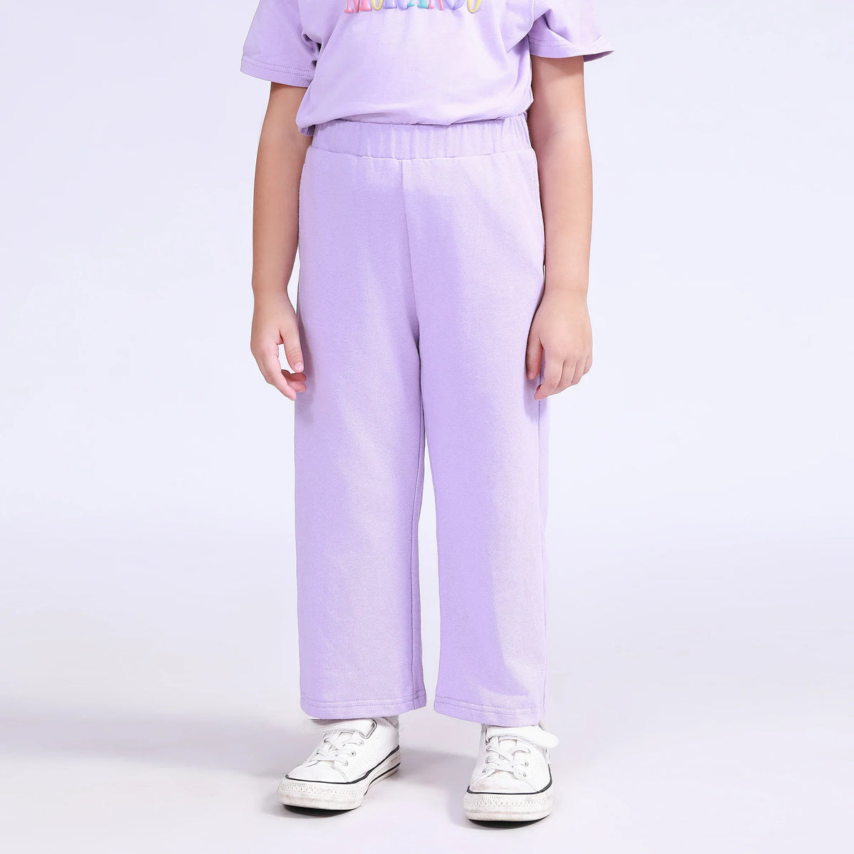 Purple Plain Pants for Girls Image