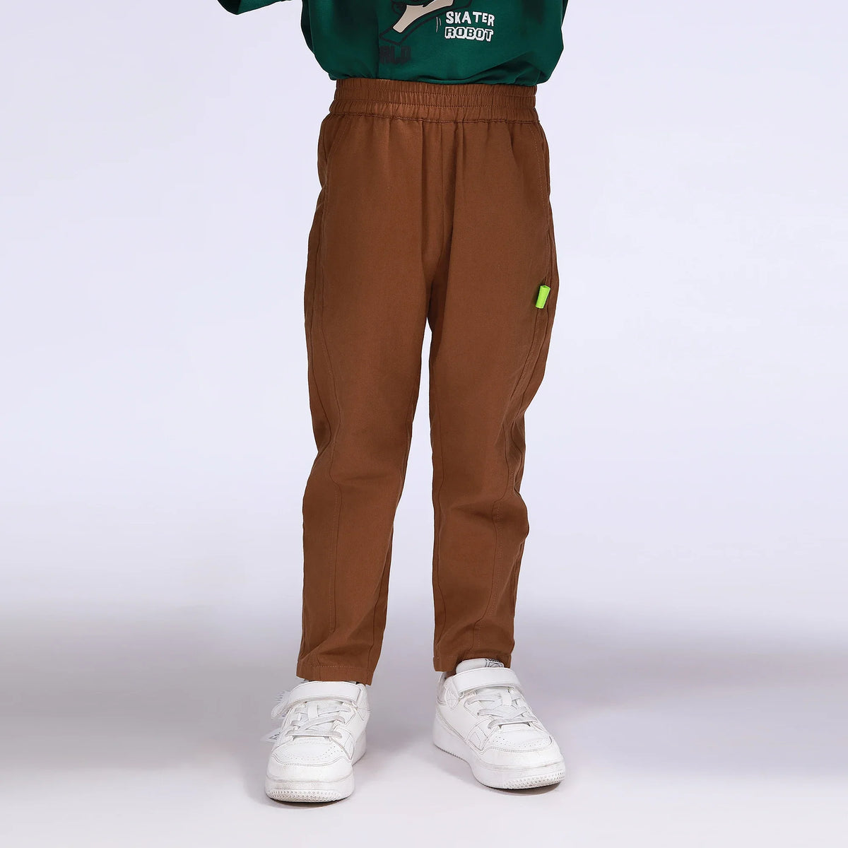 Brown Badge Pants for Boys Image