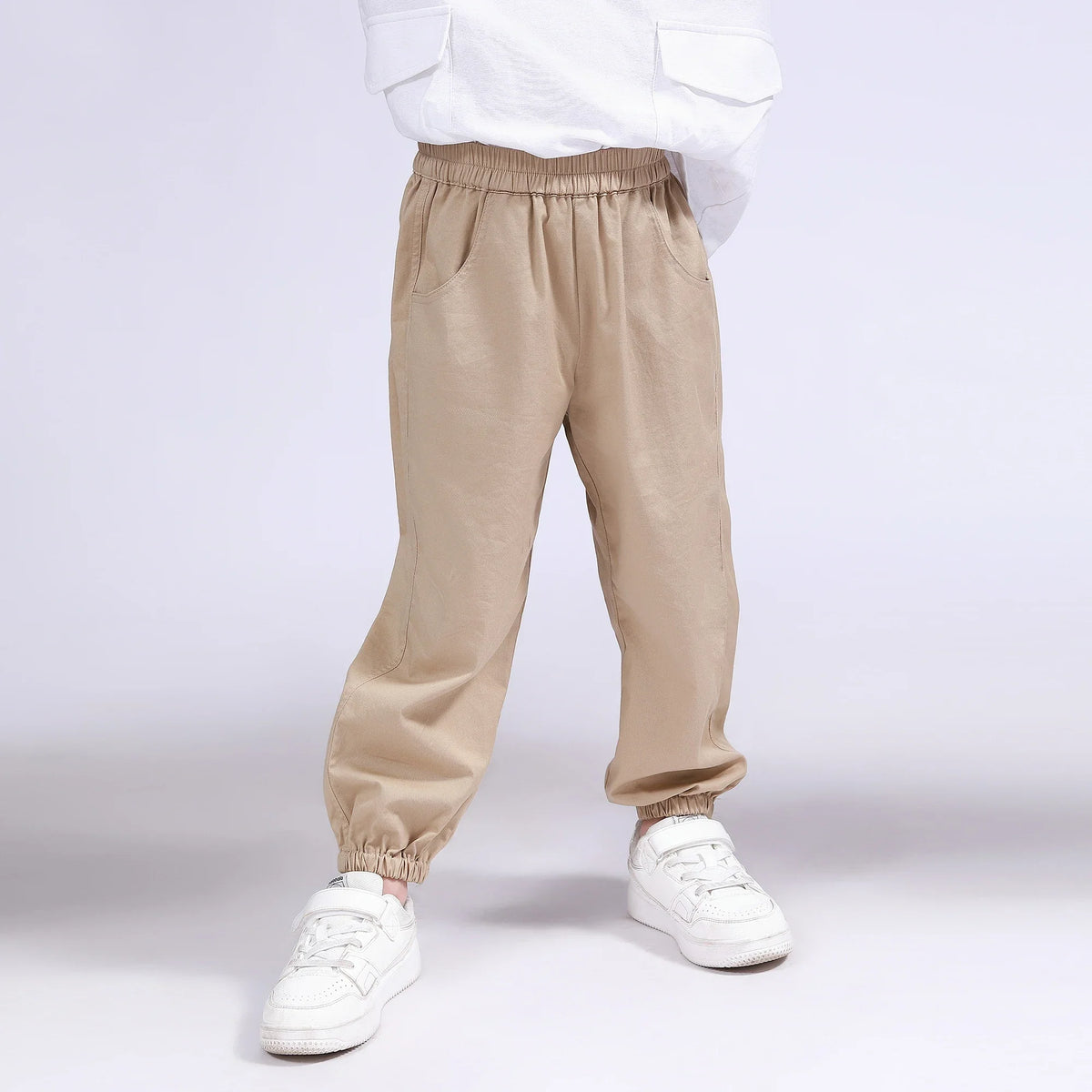 Khaki Plain Pants for Boys Image