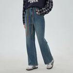 Jeans Blue Washed Jeans Pants for Women Image