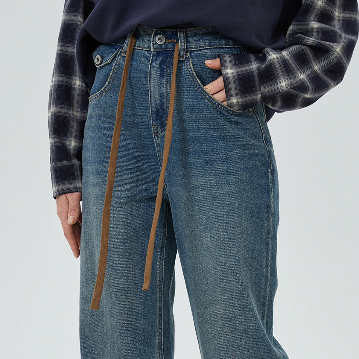 Washed Jeans Pants for Women Image