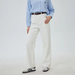 white Washed Jeans Pants for Women Image