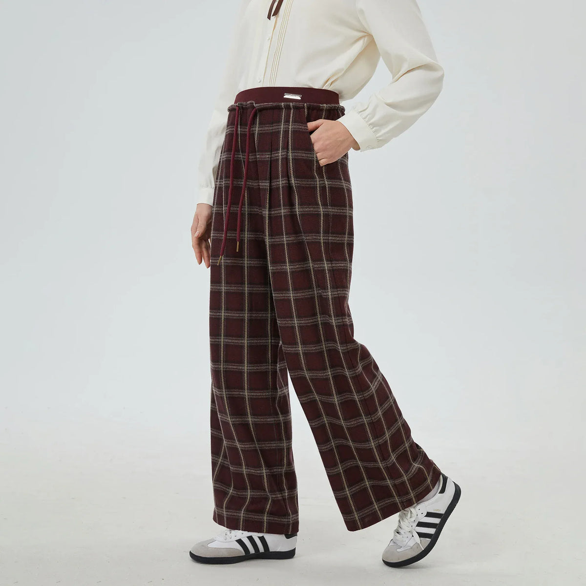 Checked Pants for Women Image