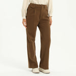 Coffee Elegant Plain Pants for Women Image