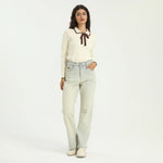 Elegant Washed Jeans Pants for Women Image