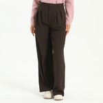Coffee Elegant Plain Pants for Women Image