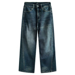 Wide-Leg Mid-Wiast Jeans Pants for Women Image