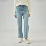 Straight-Leg Mid-Wiast Jeans Pants for Women Image