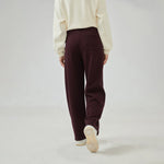 Wide-Leg Mid-Wiast Plain Pants for Women Image