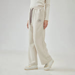 Wide-Leg Mid-Wiast Embroidery Pants for Women Image