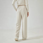 Wide-Leg Mid-Wiast Embroidery Pants for Women Image