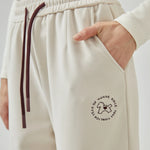 Wide-Leg Mid-Wiast Embroidery Pants for Women Image