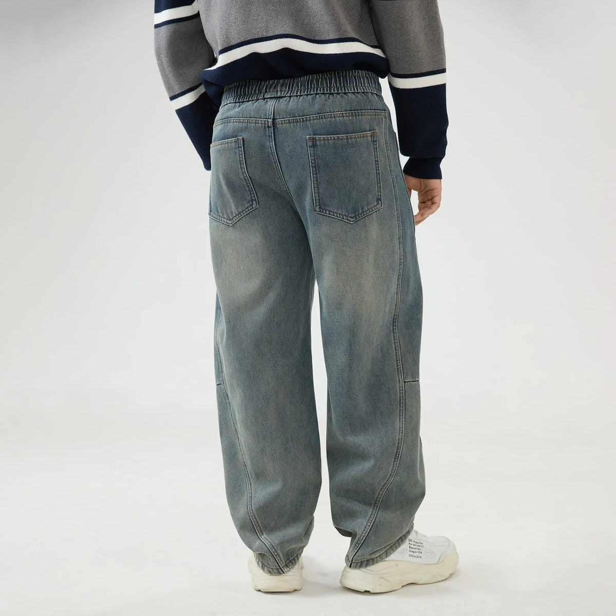Straight-Leg Mid-Wiast Jeans Pants for Men Image