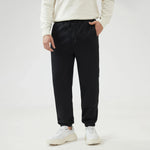 Ankle-Tied Mid-Wiast Plain Pants for Men Image