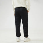 Ankle-Tied Mid-Wiast Plain Pants for Men Image
