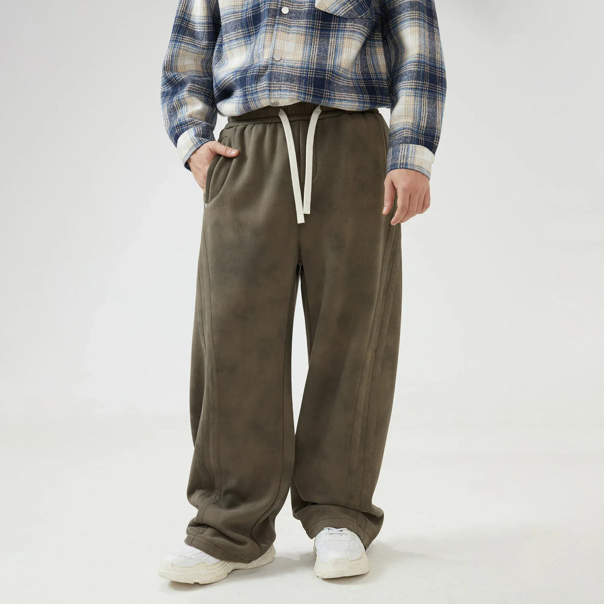 Baggy Mid-Wiast Tie-Dye Pants for Men Image